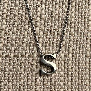 Sterling Silver “S” initial necklace
